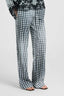 Classic Pajama-Style Trousers in Viscose with Vichy Print