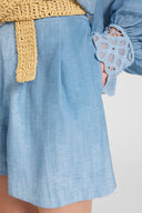 Shorts regular in marocain stampa jeans