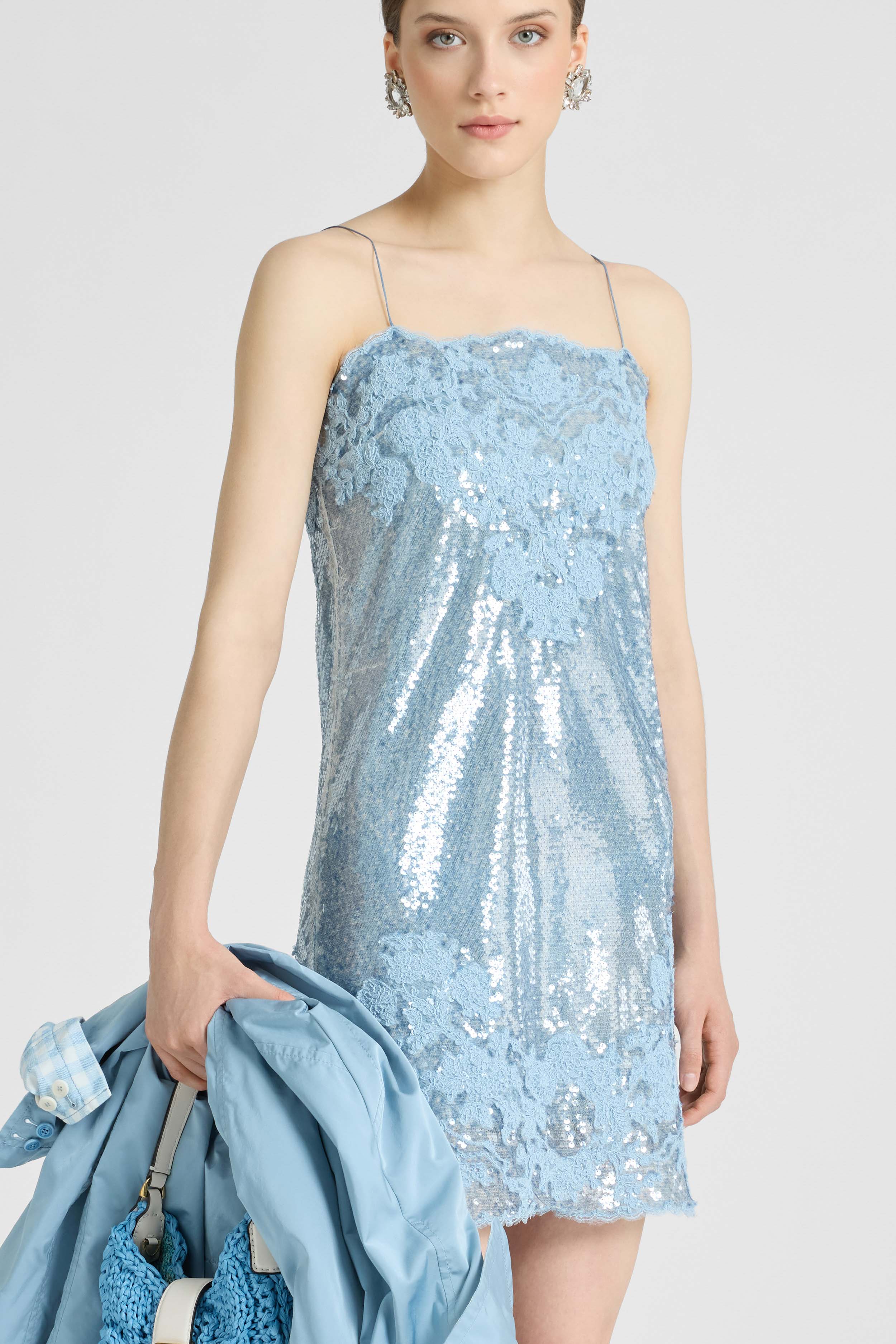 ermanno scervino sequin dress Ermanno Scervino Sequin-embellished Maxi Dress in White