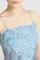 Lingerie-Style Dress in Sequins with Rebrodé Lace