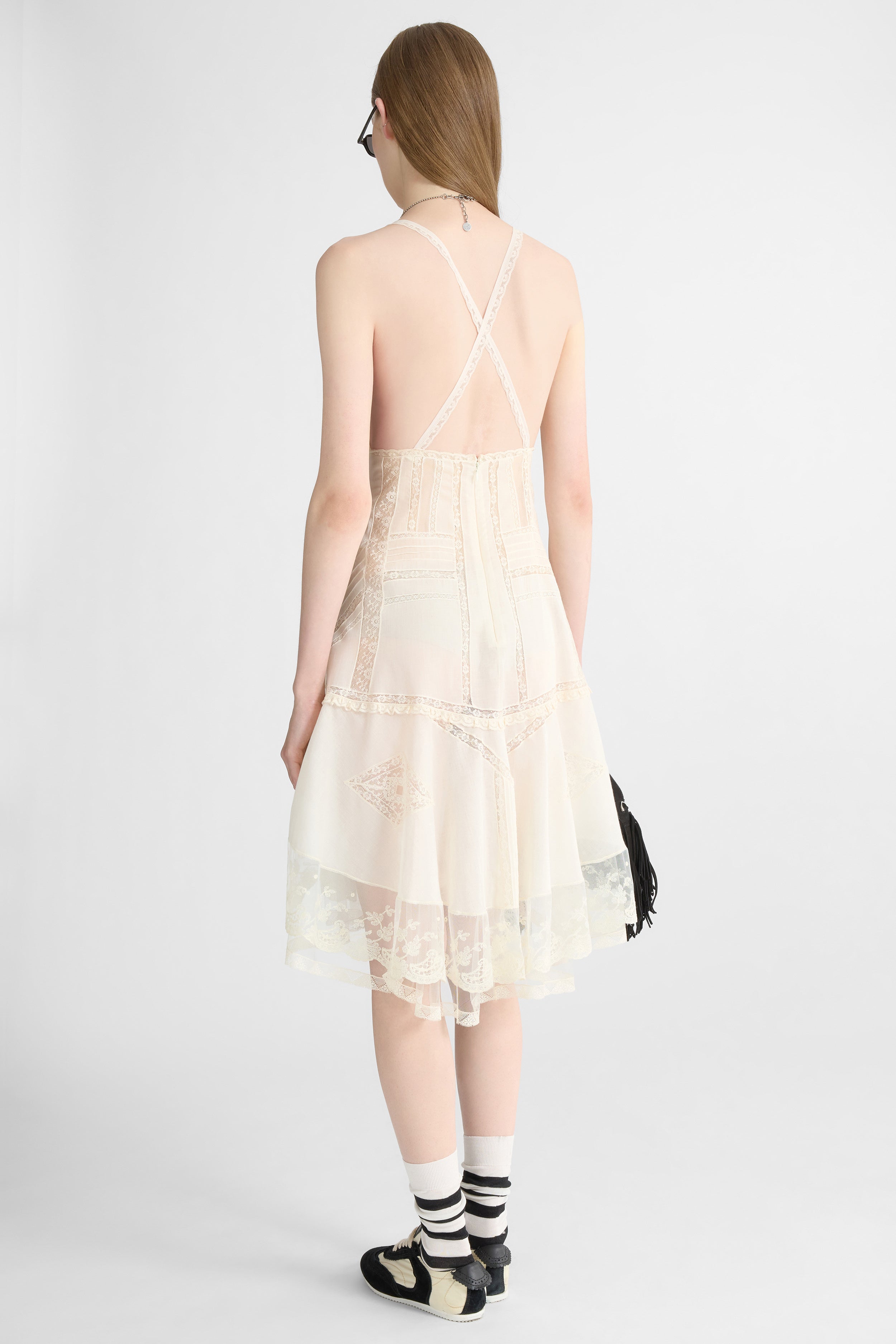 ermanno scervino white lace dress ERMANNO SCERVINO Dress White Floral Ruffles Lace Long Sleeves Maxi IT44/US10/L 4