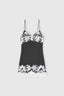 Abito stile lingerie in viscosa stretch con pizzo rebrodé