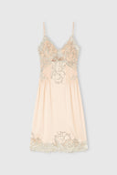 Midi Lingerie-Style Dress in Tulle and Rebrodé Lace