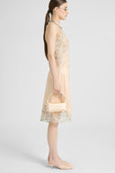 Midi Lingerie-Style Dress in Tulle and Rebrodé Lace