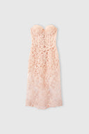 Abito bustier stripeless in pizzo rebrodè