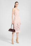 Abito bustier stripeless in pizzo rebrodè