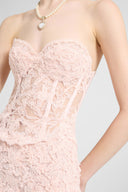 Abito bustier stripeless in pizzo rebrodè