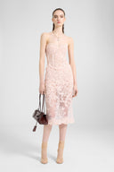 Abito bustier stripeless in pizzo rebrodè