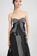 Abito lungo stampa bandana con nodo centrale