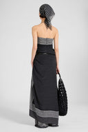 Abito lungo stampa bandana con nodo centrale