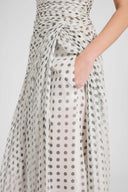 Long Draped Chiffon Silk Dress