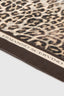 Square silk stole with natural-effect leopard print