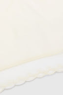 White silk bandana with scalloped rebrodé lace trim