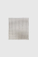 Square silk scarf with black polka dots on white background