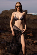 Silk pareo skirt with bandana print