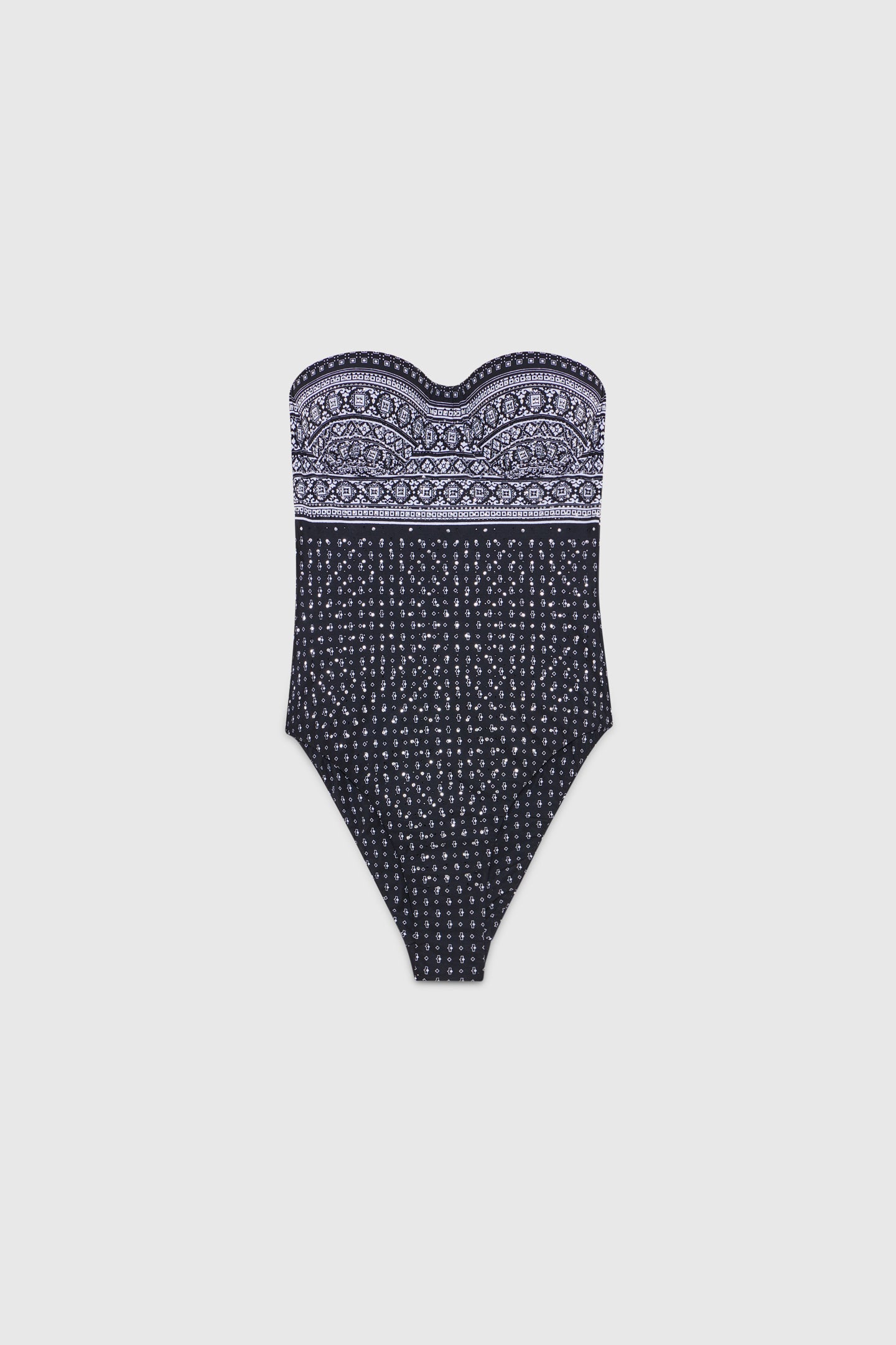 Bandana print one-piece swimsuit with crystals
