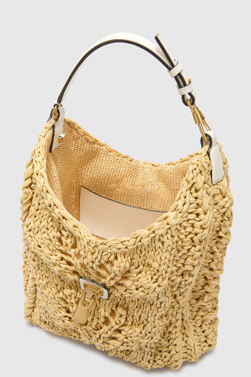 Natural Raffia Hobo Bag