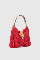 Mini Clio bag in red raffia