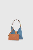 Mini Clio bag in denim with perforated edges