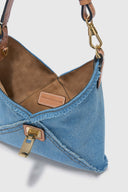 Mini Clio bag in denim with perforated edges