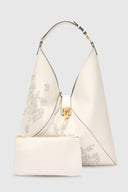 Large Clio bag in calf leather with floral embroidery