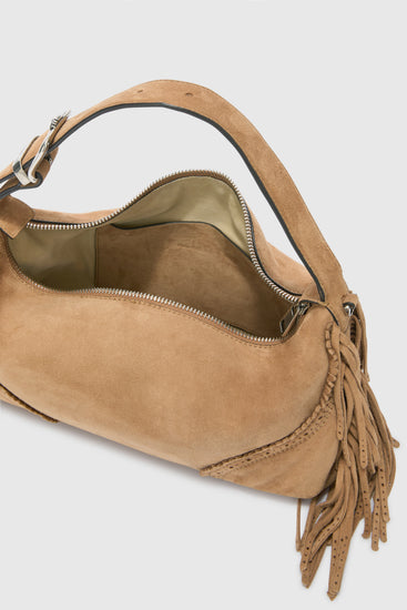 Candy Duffle in taupe suede