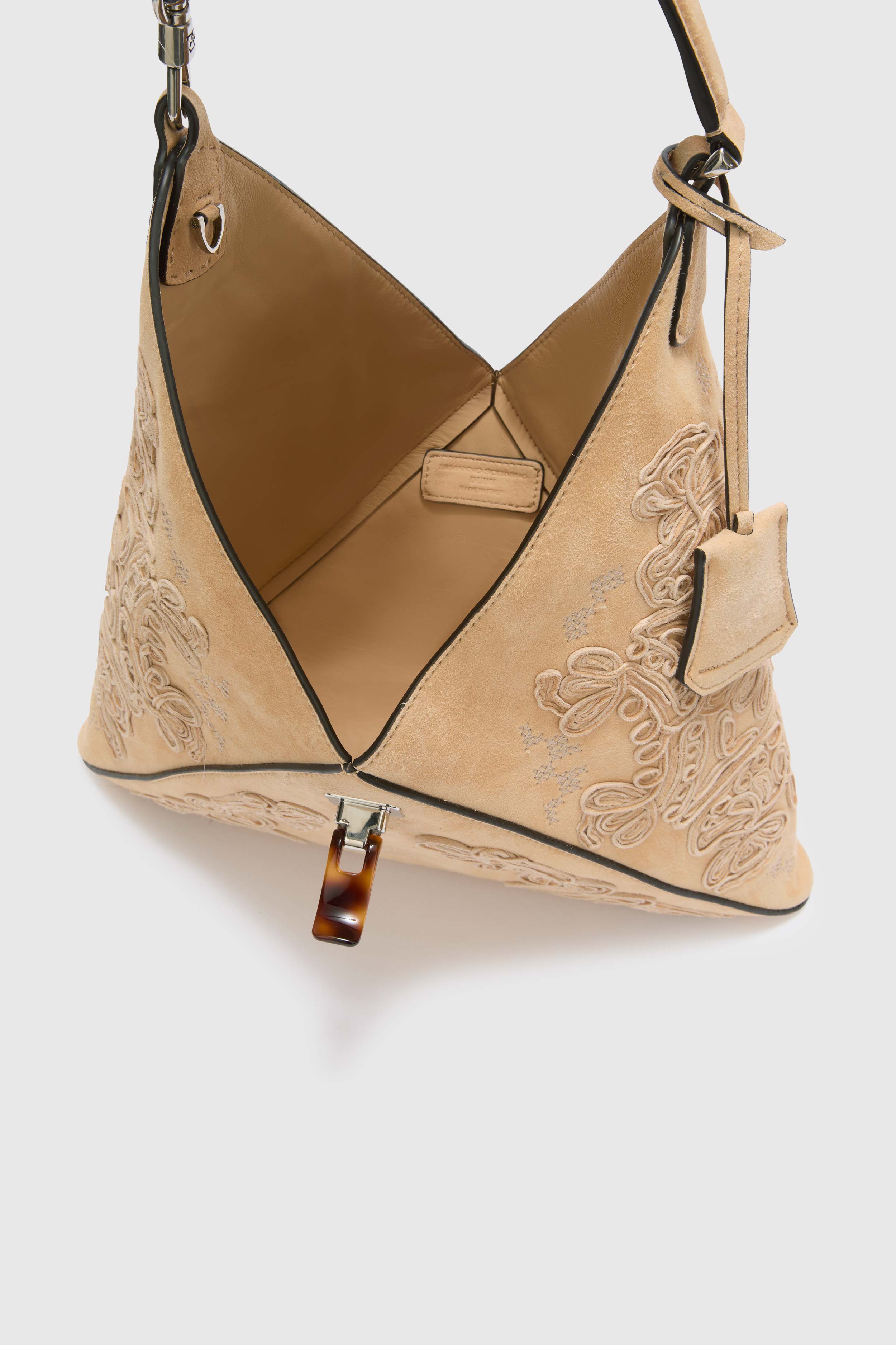 Clio bag in suede with maiolica embroidery