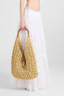 Large sac hobo en raphia naturel avec anse bamboo
