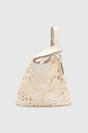 Tbag blanche en nappa avec coque en fil boule