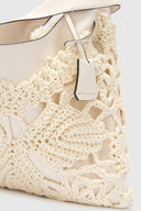 Tbag blanche en nappa avec coque en fil boule