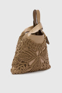 Beige Tbag in nappa with sphere yarn shell