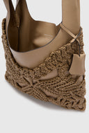 Beige Tbag in nappa with sphere yarn shell