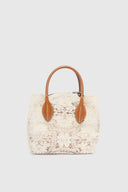 Mini Margot white in raffia lace maiolica