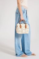 Mini Margot white in raffia lace maiolica