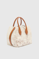 Mini Margot white in raffia lace maiolica