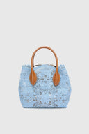 Mini Margot blue in raffia lace maiolica