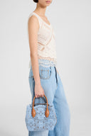 Mini Margot blue in raffia lace maiolica