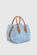 Mini Margot blue in raffia lace maiolica