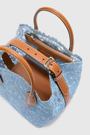Mini Margot blue in raffia lace maiolica