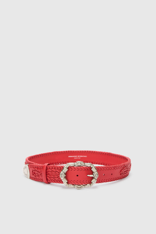 Ceinture rouge avec broderie Majaro