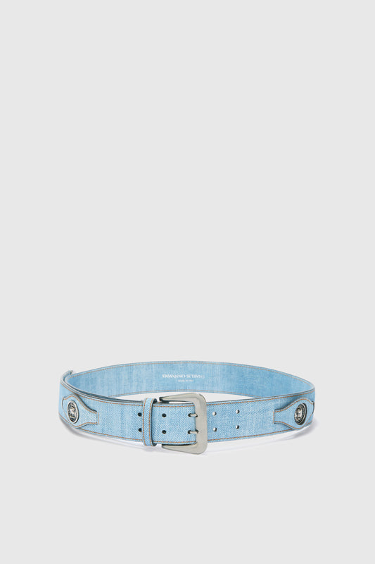 Jeans Print Belt with Coins
