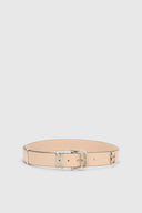 Almond belt in calfskin with loop buckle
