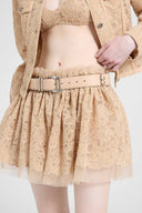 Almond belt in calfskin with loop buckle