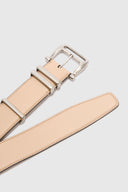 Almond belt in calfskin with loop buckle