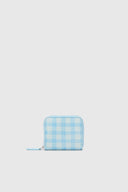 Portafogli ziparound piccolo in camoscio stampato vichy