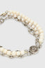 Multistrand necklace with pearls and coin clasp