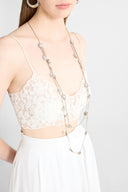 Multistrand necklace with daisy pendants