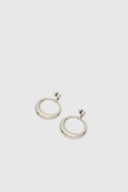 Palladium circle earrings