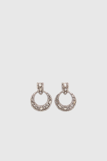 Hoop jewel earrings with hand-set crystals