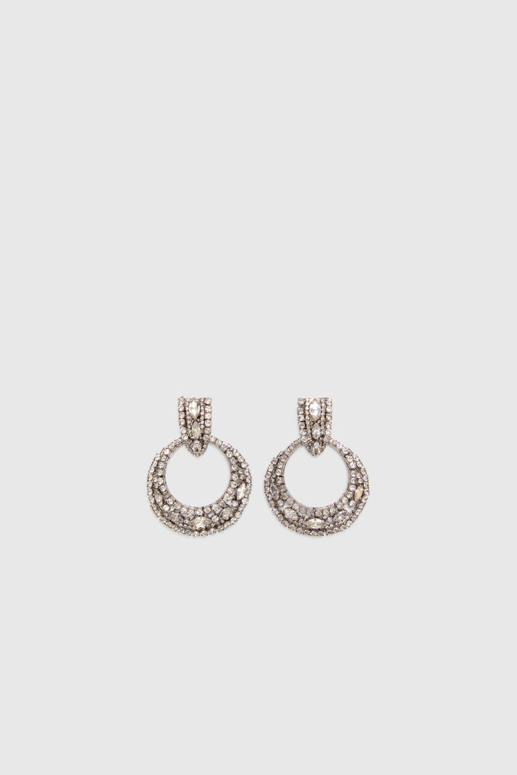 Hoop jewel earrings with hand-set crystals